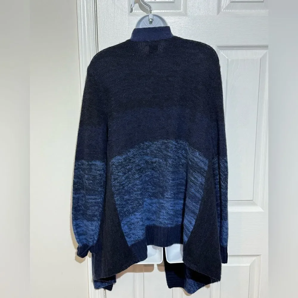 Lord & Taylor‎ Cashmere Blend Open Front waterfall Cardigan Size M